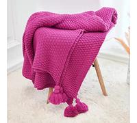 Couverture De Climatisation De Style Nordique En Tricot Avec Pompons, 120 * 150CM 150 * 200CM Couverture De Lit Douce Et Chaude Plaid Jeté De Canapé Flanelle Couverture De Canapé Beige