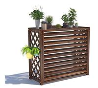 Couverture de climatisation en bois, couvertures de climatisation en bois pour l'extérieur, présentoir de fleurs en bois massif - Rangement multifonctionnel / 105X47X80Cm