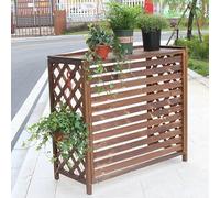 Couverture de climatisation en bois, support de climatisation extérieur multifonctionnel, support de fleurs en bois massif for pot de plantes, couverture décorative (Size : 97X40X85Cm)