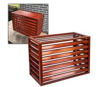 Couverture De Climatisation En Extérieur, 100cm/110cm Cache Climatiseur Exterieur, Couverture De Climatiseur D'Alliage D'aluminium, Support De Fleurs À Persiennes(Brass,110x60x80cm)