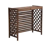 Couverture De Climatisation Extérieure, Couverture De Climatiseur En Bois Couverture De Radiateur De Cadre De Rack De Climatisation Extérieure (Marron 86X35X80Cm)