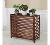 Couverture De Climatisation Extérieure En Bois, Grille Anti-Corrosion Couvertures De Climatisation À Persiennes Extérieures, Support De Fleur De Climatiseur En Bois Massif, Peut Être Placé Des Fl