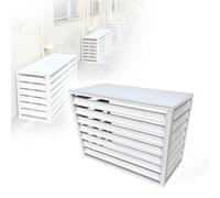 Couverture De Climatiseur À Persiennes Cache Extérieure De Vie Privée En Aluminium Anti-Corrosion Store De Boîtier D'étagère De Fleu Pour Jardin Terrasse Brun/Grey/Blanc (Color : White, Size : 100x5
