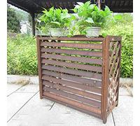 Couverture de climatiseur en bois Grande couverture de climatiseur pour unité extérieure, écran de climatiseur caché en bois extérieur avec conception de grille, housse de protection de climatiseur