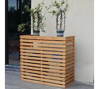 Couverture de climatiseur en bois massif, couverture de climatiseur en bois, cadre de climatisation, balcon décoratif d'étagère à fleurs, hôte extérieur extérieur, couverture de climatisation de prote