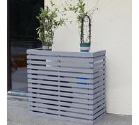 Couverture de climatiseur en bois massif, couverture de climatiseur en bois, cadre de climatisation, balcon décoratif d'étagère à fleurs, hôte extérieur extérieur, couverture de climatisation de prote