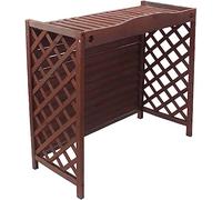 Couverture De Climatiseur En Bois Support De Plante Rustique, Stores De Coquille De Climatisation Couverture De Climatisation En Bois Couvertures AC For Unités Extérieures (Color : Carbonization, Si