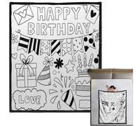 Couverture De Coloriage Créatif | Décoration De La Maison Thème Anniversaire | Plaid à Colorier pour Loisir Créatif | Pour Salle De te Salon Camping Garçons Filles Et Amateurs D Art