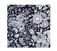 Couverture de coloriage créative pour enfants avec polaire Sherpa et 24 stylos multicolores, tissu teint sur mesure pour un plaisir artistique durable (fleurs rétro)