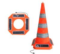 Couverture de cône de route à LED solaire, manchon réfléchissant haute visibilité for la sécurité routière, 1 pièce(Big)