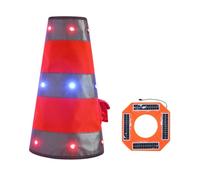 Couverture de cône de Route Lumineuse à LED Solaire - Manchon de cône réfléchissant Lumineux for l'extérieur - 1 pièce(Big)