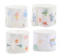 Couverture de cordon ombilical de 4pcs pour nouveau-né 0-12 mois, bande dessinée en coton coton doux avec 4 styles, groupe ventre pour bébé pour les cadeaux filles.