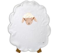 Couverture de crèche avec une forme de Agneau en polaire blanche - Taille: Berceau - 60 x 80 cm