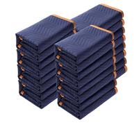 VEVOR Couvertures de Déménagement de Meubles 2032x1829 mm Lot de 12 Couvertures de Protection d'Emballage Robustes Tissu Non Tissé Coton Recyclé pour Protéger Meubles Planchers Appareils, Bleu/Orange