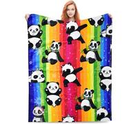 Couverture de Dessin animé Panda Couvertures Peluche Douce Et Moelleuse Peluche Doux pour la Peau Décoration d'Intérieur Fashion Cadeau de Noël Anniversaire Adultes Enfants 75 * 100cm