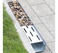 Couverture de drainage tranchée en acier inoxydable et résine | Argent Plusieurs tailles Drainage extérieur : Patio Allée Jardin Cour Salle de bain Garage(100x16x15cm)