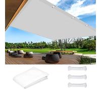 Couverture de Écran Jardin 1.8 x 3.4 m UV Protection avec Oeillets Tissu Polyester Multi Couleur et Taille Bâche Dombrages pour Terrasses Balcons et Jardins, Blanc