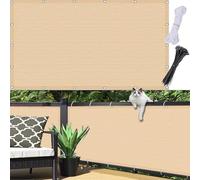 Couverture de Écran Jardin 30 x 100 cm, Latéral Balcon Brise-Vue, Diverses Couleurs Tailles Au Choix Tissu Polyéthylène Haute Densité, with Rope pour Porches, Couleur Crème