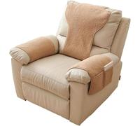 Couverture De Fauteuil Relaxant Housse D'accoudoir De Canapé, Housse D'appui-tête Pour Fauteuil Inclinable, Antidérapante Universal Bras Couvre Relax D'appui-Tête(Chameau clair,Long 1 Seat 3pcs)