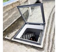 Couverture de fenêtre de toit en alliage d'aluminium - Trappe d'entretien pour cadre de toit extérieur avec verre, évacuation de la pluie pour grenier, couvercle de fenêtre de sous-sol