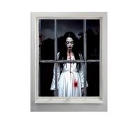 Couverture de fenêtre effrayante pour Halloween - 80 x 120 cm - Fantôme | Affiche de fenêtre d'Halloween pour maison hantée, extérieur, intérieur, porte d'entrée, jardin, cour, cheminée, maison