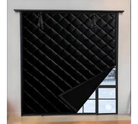 Couverture De Fenêtre Isolant Thermique Rideaux Thermiques Isolants Anti Froid et Chaleur Kit D'isolation De Fenêtre Pour L'hiver Facile à Installer(Noir,130x119cm)