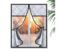 Couverture de fenêtre pour l'hiver - Fermeture éclair double face sans perçage - Isolation thermique - Pour chambre à coucher, salle de bain, cave, dortoir d'étudiant, maison de location