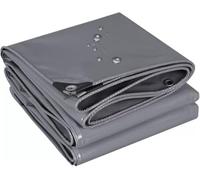 Couverture De Feuille De Bâche Grise Robuste 1x1,5m 2x3m 3x3m 3x4m 4x4m 4x5m 4x5m PVC Double Face Bâche D’étanchéité avec œillets, Bâche Polyvalente pour, One Color, 4x5m(13.1ftx16.4ft)