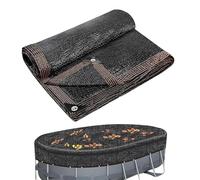 Couverture de filet ovale pour feuilles de piscine, filet à laisser dans la piscine enterrée, filet ovale en maille fine pour débris | Couverture de filet de piscine avec clip en métal pour maison