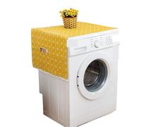 Couverture de four à micro-ondes, 2 pièces, tissu imprimé for porte simple, couverture campagne, nécessités quotidiennes la maison Pour Lave-linge(Yellow chessboard)