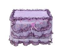 Couverture de Four à Micro-Ondes 2pcs Universal Microwave Oven Covers Lace Oil Dust Proof Cover Embroidered Printed(Purple)