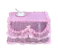 Couverture de Four à Micro-Ondes 2pcs Universal Microwave Oven Covers Lace Oil Dust Proof Cover Embroidered Printed(Pink)