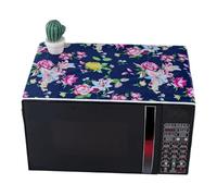 Couverture de Four à Micro-Ondes Microwave Dust Cover Printed Top Cloth with Storage Pocket(Blue)