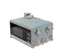 Couverture de Four à Micro-Ondes Microwave Oven Dust Cover with Floral Embroidery - Soft Cotton Padding, Universal(Green)