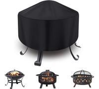 Couverture de foyer 122x46cm Housse de protection pour bac à feu Imperméable au vent Résistante aux UV Housse de protection pour bacs à feu ronds de terrasse de jardin