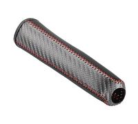 Couverture De Frein à Main Couvercle de frein à main en cuir Style Fiber carbone, for BMW X3 X5 X7 Z3 Z4 1 3 5 7 série E38 E39 E46 E53 E60 E61 E83 E85 E86(Red)
