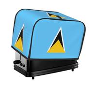 Couverture de grille-pain imprimée drapeau de Sainte-Lucie 2 tranches - Anti-poussière, résistante à l'huile, protège les petits appareils de cuisine