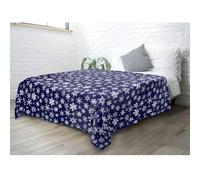 Couverture de jet de Nol Pavilia | Navy Snowflake Christmas Fleece Couverture | Soft Plux Winter Hiver Cabin Throw Twin 60x80 (Navy / White Snowflake)