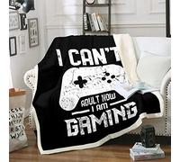 Couverture de jeu Sherpa en polaire pour enfants, garçons, filles, manette de jeu moderne, couverture pelucheuse pour canapé, lit, lit double, 152 x 200 cm