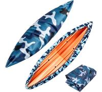 Couverture de kayak, couverture de stockage de canoë 4,5m/14,8pieds (blue) | Couverture de poussière de protection solaire, coquille de kayak en polyester, adaptée pour bateau de 3,6-4m/11,8-13,1pieds