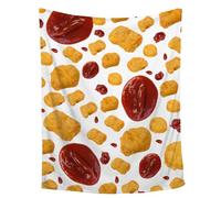 Couverture de ketchup pépite de poulet, cadeau pour enfants et adultes, amateurs de pépites de pépites, couverture douce et confortable pour canapé, meilleure idée cadeau d'anniversaire, de Noël,