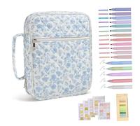 Couverture de la Bible pour les femmes Bible Case de filles avec stylos et onglets et poignée, organisateur d'accessoires portables pour l'étude voyage à l'église, bleu