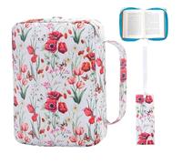 Couverture de la Bible pour les femmes, couverture biblique en tissu oxford à imprimé floral avec poignée, étui biblique mignon pour les filles, sac biblique, couvertures de boeuf de bible pour les f