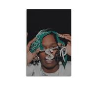 Couverture de l'album ASAP Rocky Chain ASAP signée limitée, couverture d'album de musique, pop hip hop rap chanteur étoile de musique poster de musique sur toile esthétique pour fille et garçon