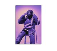 Couverture de l'album Lil Uzi Baby Pluto signée limitée, couverture d'album de musique, chanteuse pop hip-hop, rap - Impression sur toile esthétique pour fille et garçon, adolescent - 30 x 45 cm