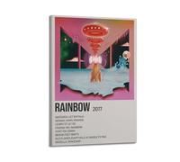 Couverture de l'album Rainbow Kesha signée Limited, couverture d'album de musique, chanteuse pop hip-hop, rap et star - Art mural esthétique pour fille et garçon, adolescent - 40 x 60 cm - Style cadre
