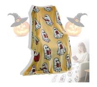 Couverture de lecture fantôme, 127 x 152,4 cm, pour Halloween, fantôme lisant un livre, jeté doux tricoté pour quatre saisons, pour la maison/le bureau (#5)