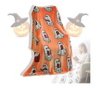 Couverture de lecture fantôme, 127 x 152,4 cm, pour Halloween, fantôme lisant un livre, jeté doux tricoté pour quatre saisons, pour la maison/le bureau (#2)