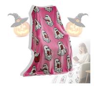 Couverture de lecture fantôme, 127 x 152,4 cm, pour Halloween, fantôme lisant un livre, jeté doux tricoté pour quatre saisons, pour la maison/le bureau (#3)