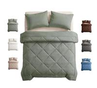 Couverture de lit 2 - en - 1 avec taie d'oreiller - couverture de lit à séchage rapide, couverture climatique anti - allergie en soie glacée, couverture lavable, green-200 x 200cm